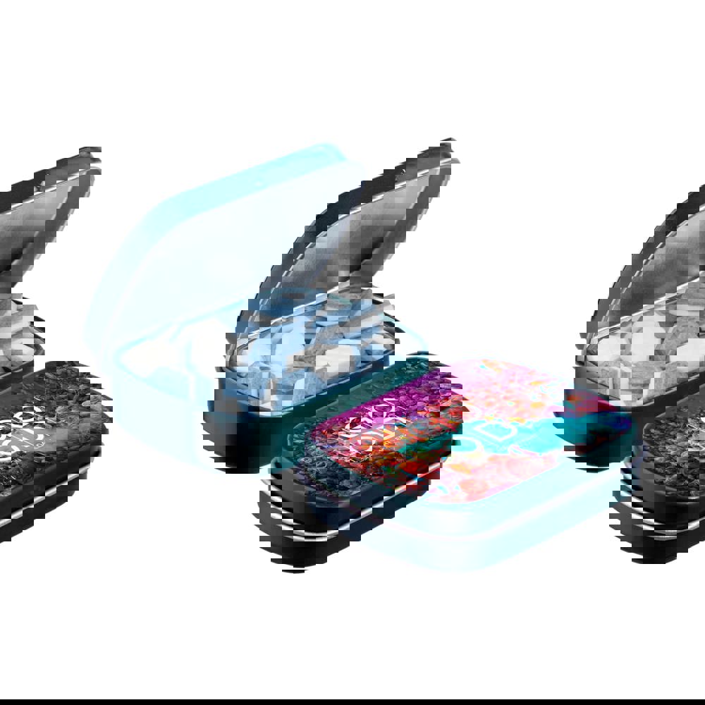 Mini scharnierblikje gevuld met pepermunt - donkergroen