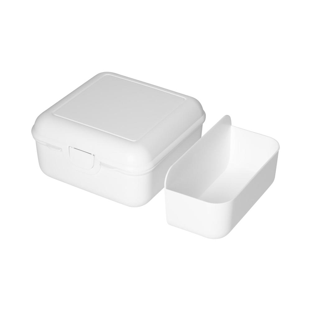 Voorraadbox "Cube" deluxe, met verdeelschotel - Wit