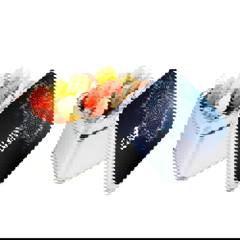 Rechthoekig blik gevuld met snoep