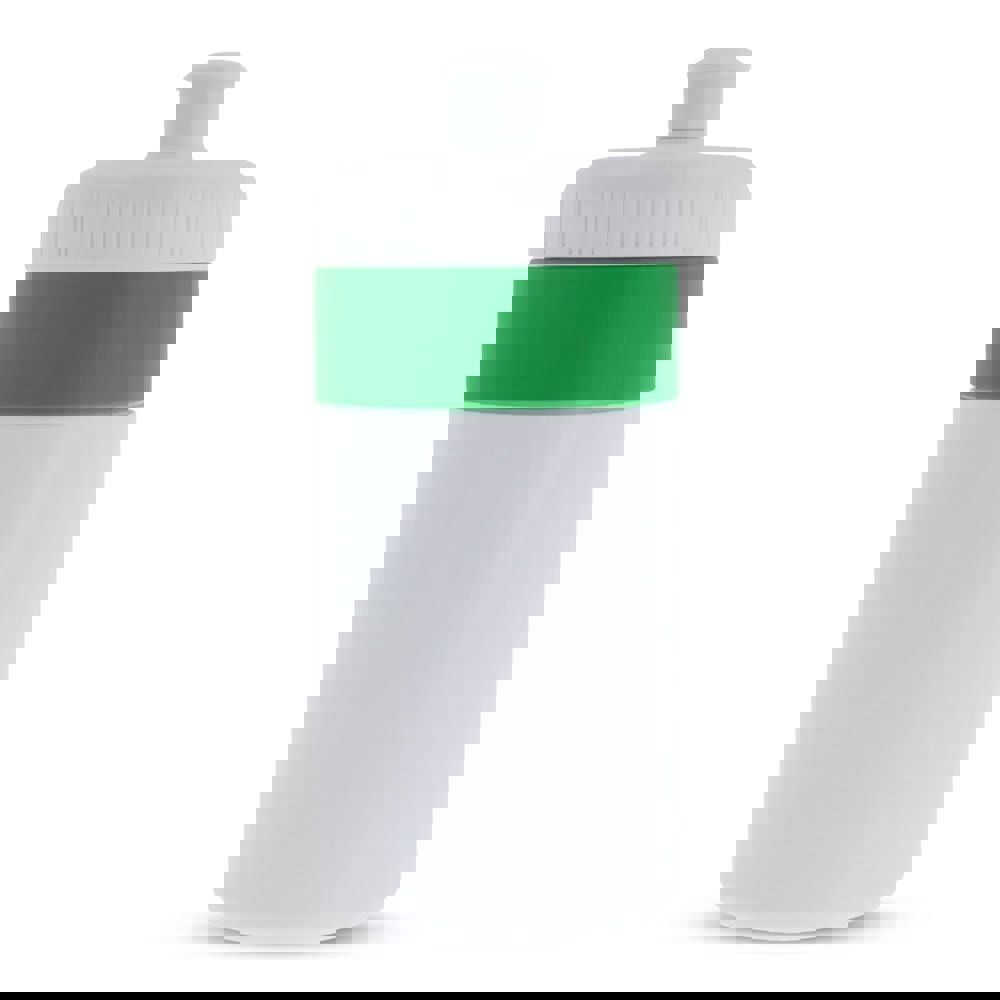 Sportbidon met rand 500ml - Wit / Groen