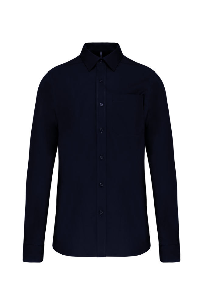- Heren poplin overhemd lange mouwen - Navy