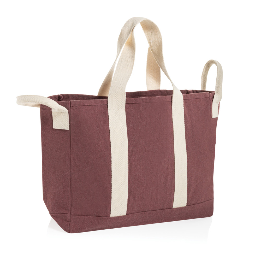 BEAU AWARE™ strandtas van 400gsm gerecycled canvas - maroon (± PMS maroon)