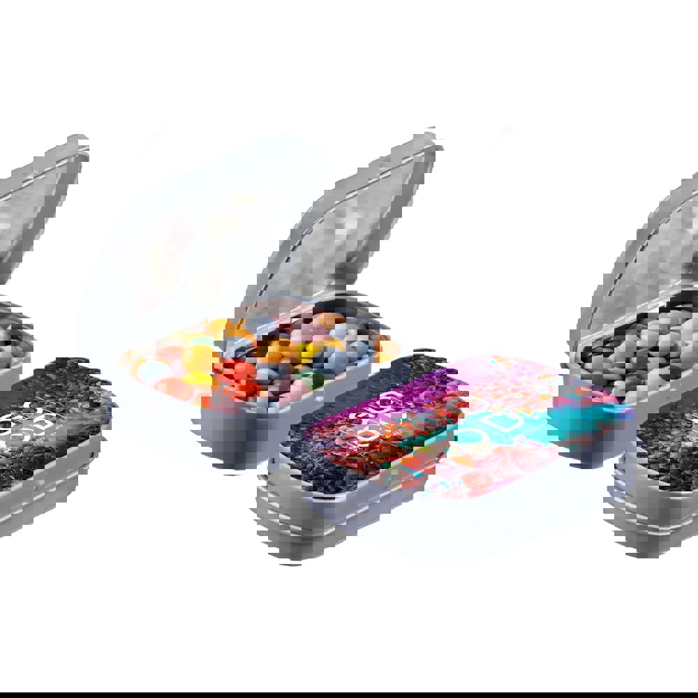 Mini scharnierblikje met snoep