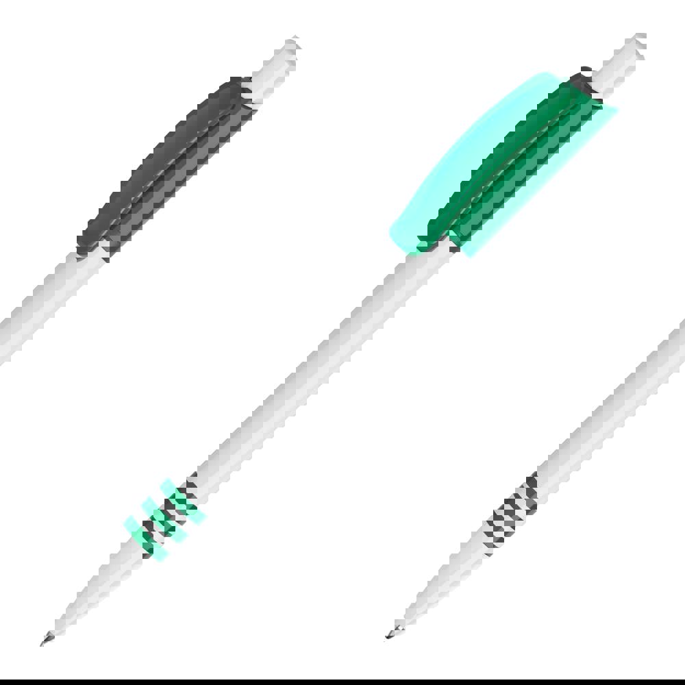 Balpen Tropic hardcolour - Wit / Donker Groen