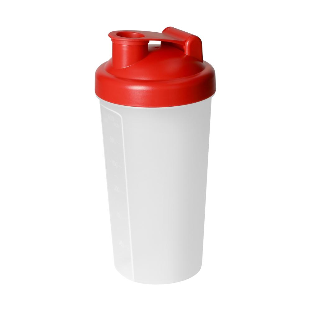 Shaker "Proteïne", 0,60 l - standaard rood/Transparant