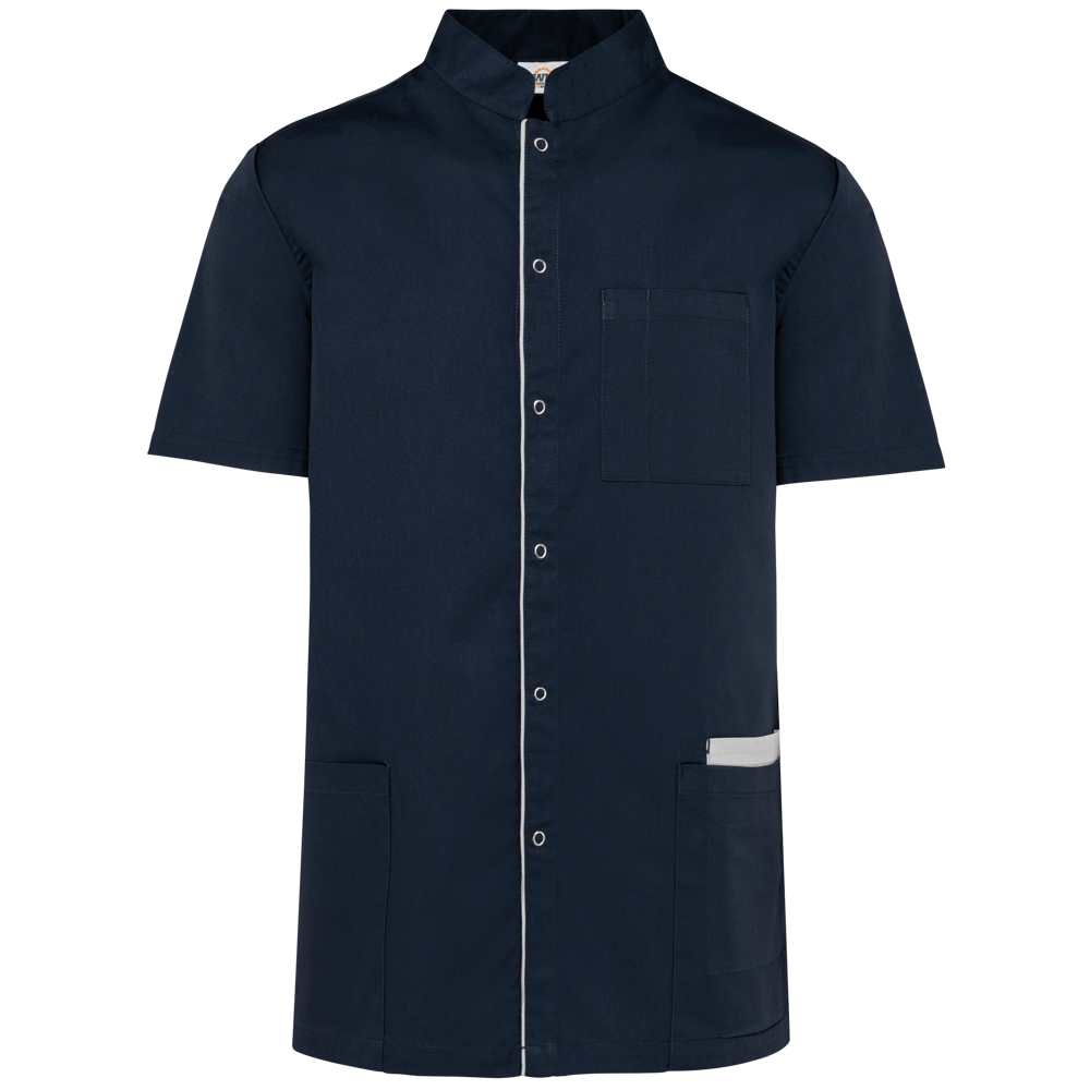 - Herenoverhemd in polykatoen met drukknopen - navy