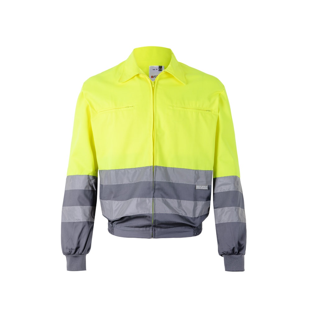 VL NEPTUNE. Tweekleurig twill jack (210g/m²) van polyester (80%) en katoen (20%) - Grijs, Geel