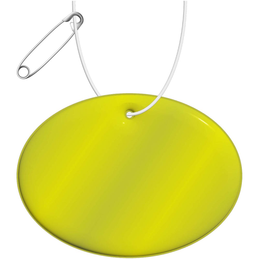 RFX™ H-16 ronde lichte reflecterende PVC hanger, groot - Neon geel