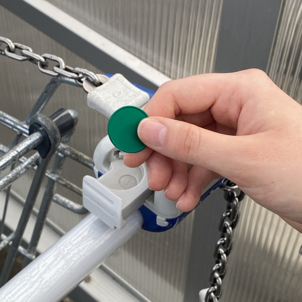 Chiphouder met winkelwagenmuntje 1€ "Alpha"