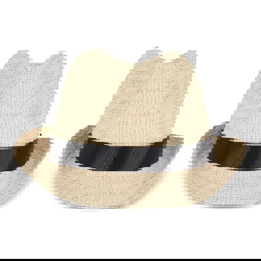 Strohoed met gekleurde band