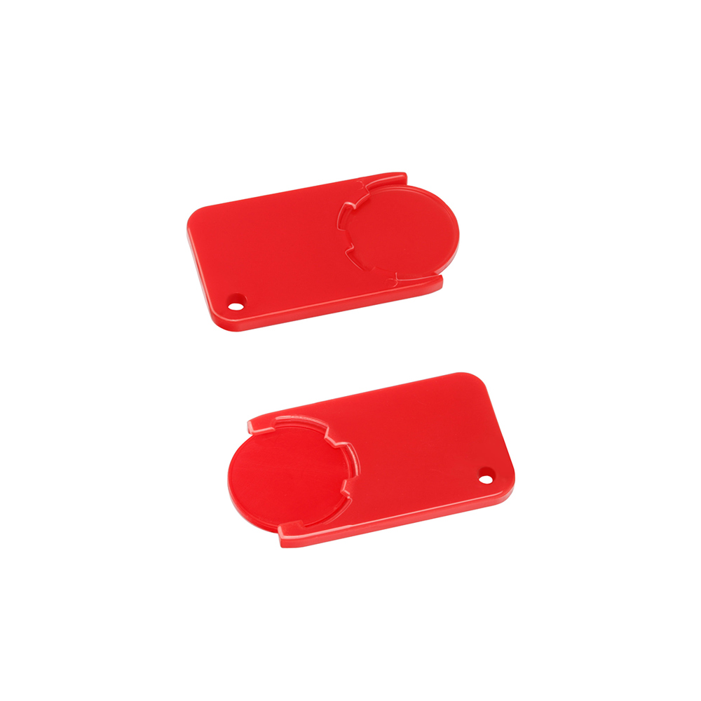 Chiphouder met winkelwagenmuntje 1€ "Beta" - rood/rood
