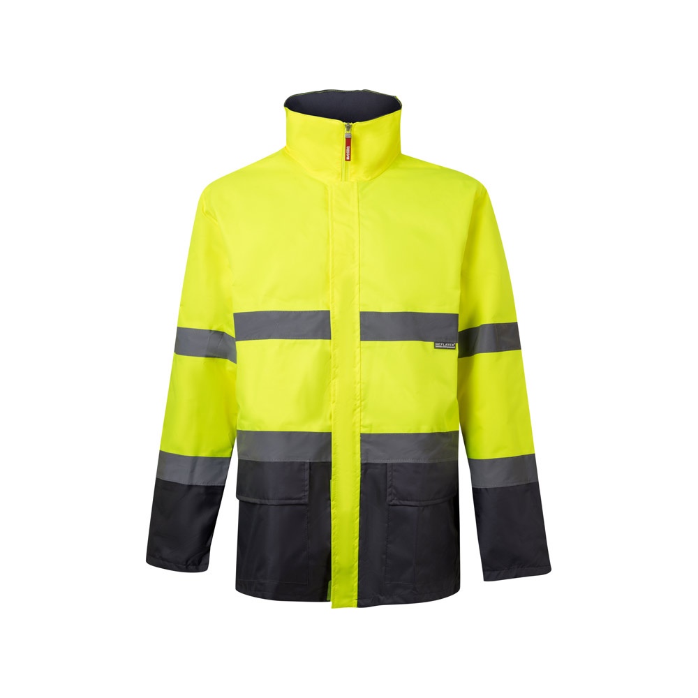 VL THEMIS. Tweekleurige parka (190g/m²), van polyester (100%), met PU-coating - Grijs, Geel