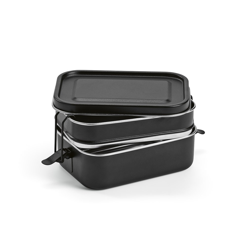 Tintoretto Lunchbox Gerecycled Roestvrij Staal 1240 ml - Zwart