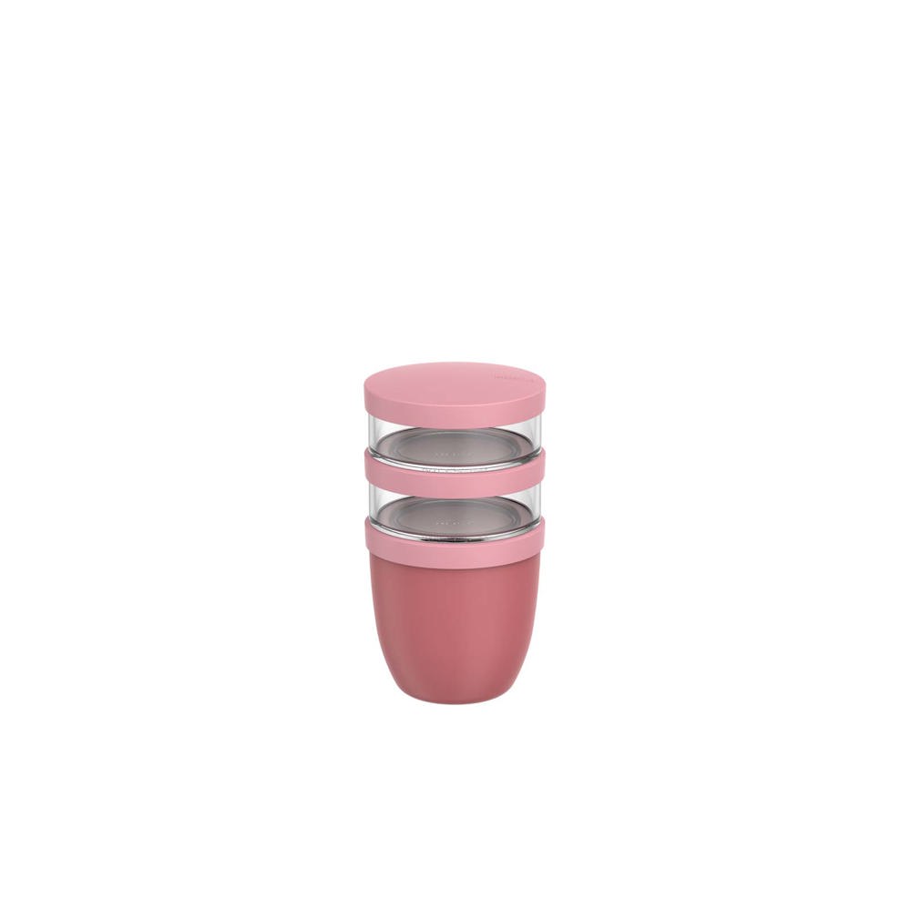 Mepal Ellipse 3 delige 500 ml + 2 x 200 ml geïsoleerde lunchpot - Roze
