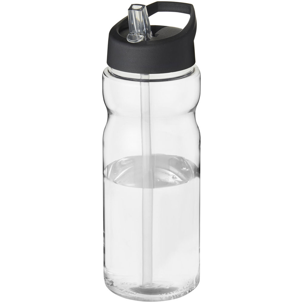 H2O Active® Base Tritan™ 650 mlsportfles met tuitdeksel - Transparant helder, Zwart