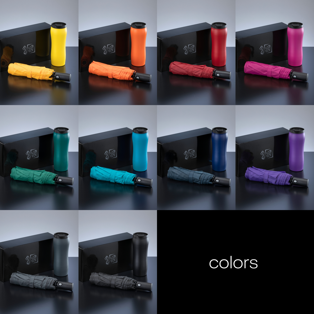 Primo Set: vacuümmok 400 ml & automatische paraplu