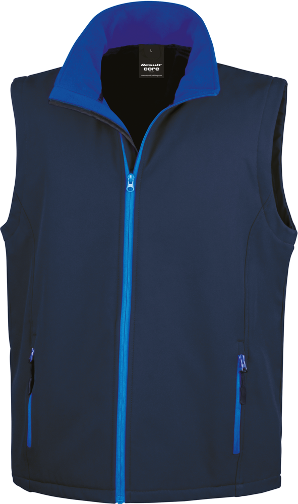 R232M - Core Printable Softshell Bodywarmer - Navy / Royal