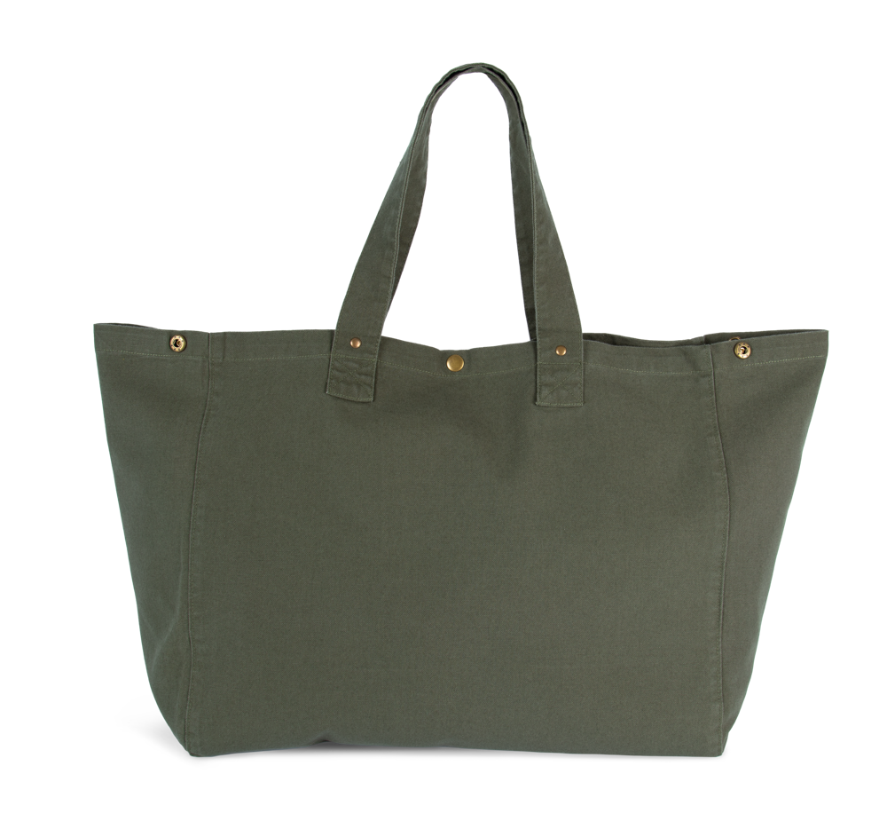 KI3208 - Shopper van verwassen katoen - Washed Kombu Green