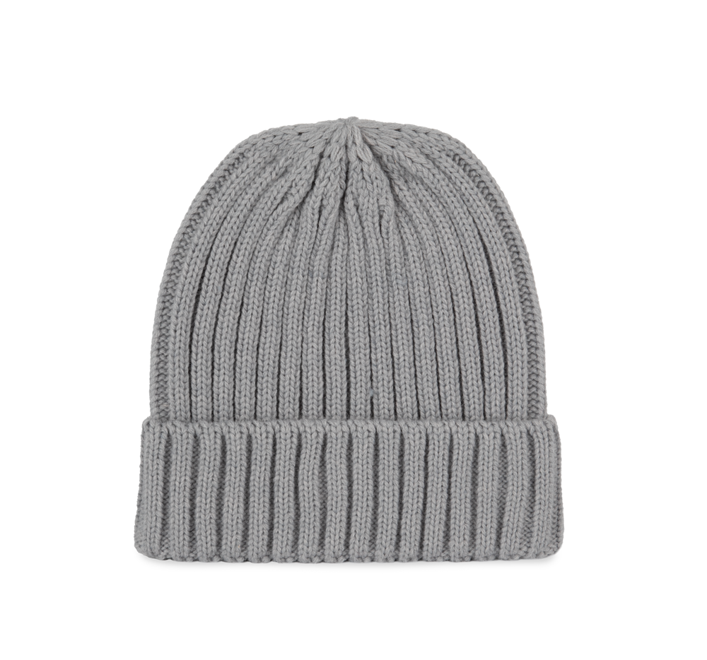 KP953 - Dubbel geribde muts met omslag - Granite Grey