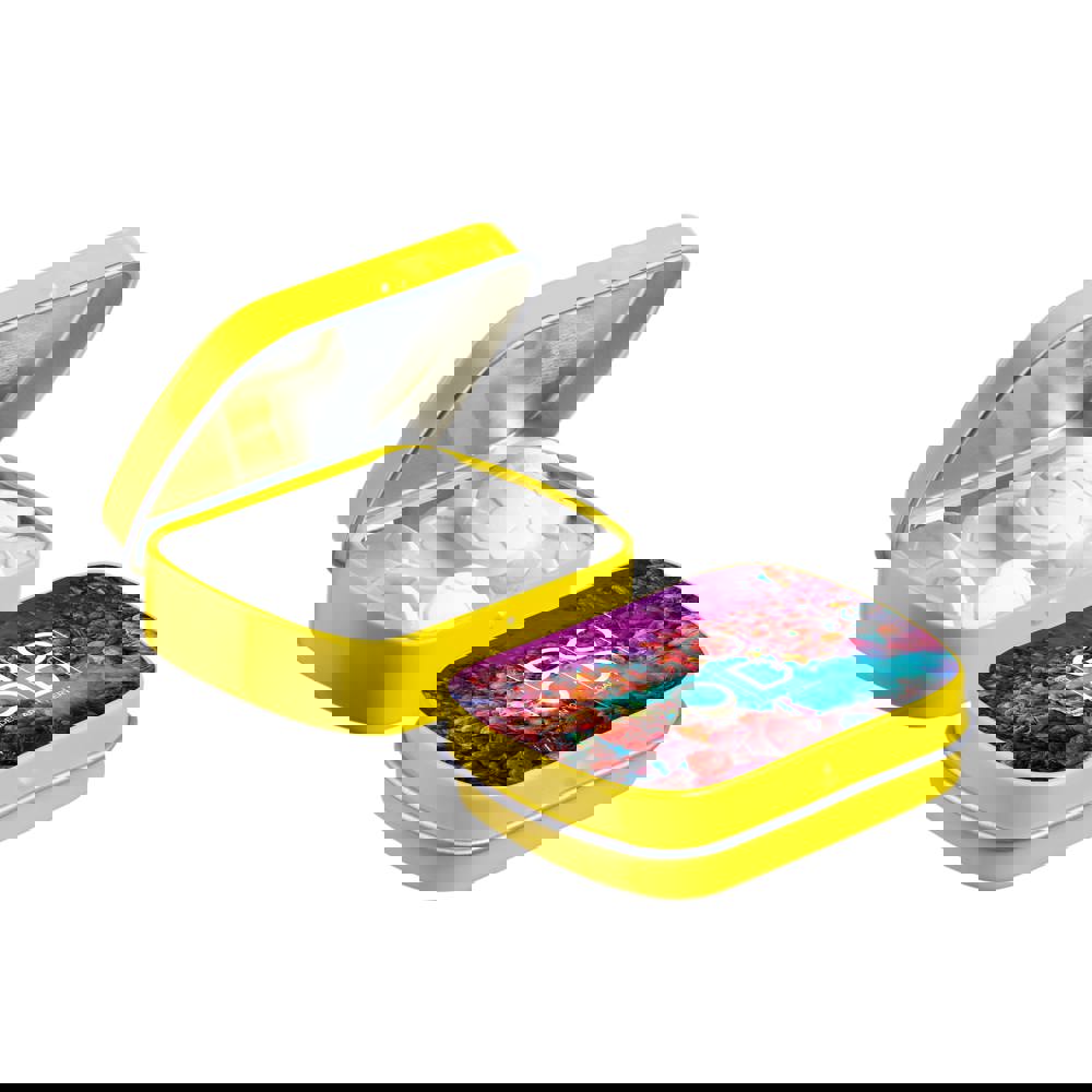 Mini scharnierblikje met vorm pepermunt