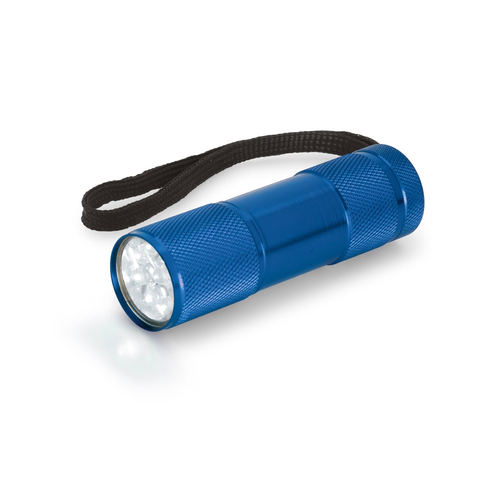 FLASHY. Aluminium zaklamp met 9 LED's en handvat - Royal Blauw