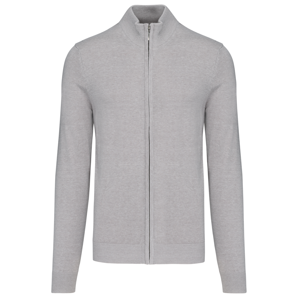 K961 - Heren cardigan met rits - Grey melange