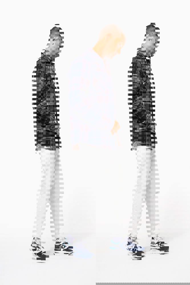 K579 - Geruit overshirt met sherpavoering