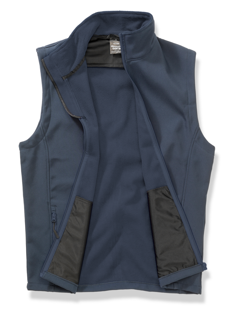 R232M - Core Printable Softshell Bodywarmer - Navy/Navy