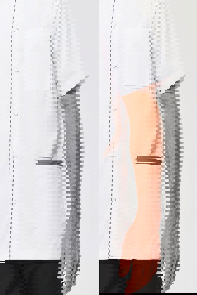 WK505 - Herenoverhemd in polykatoen met drukknopen