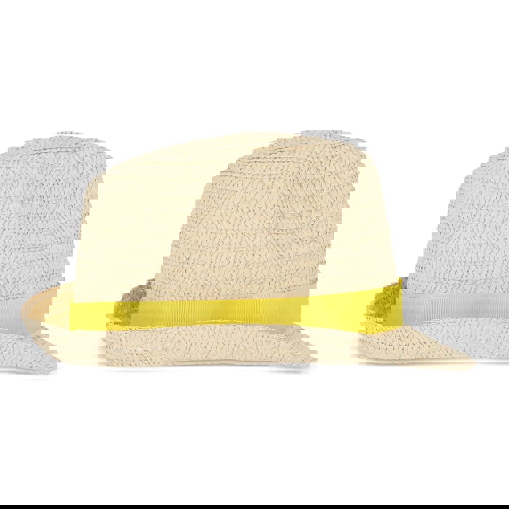 Strohoed met gekleurde band