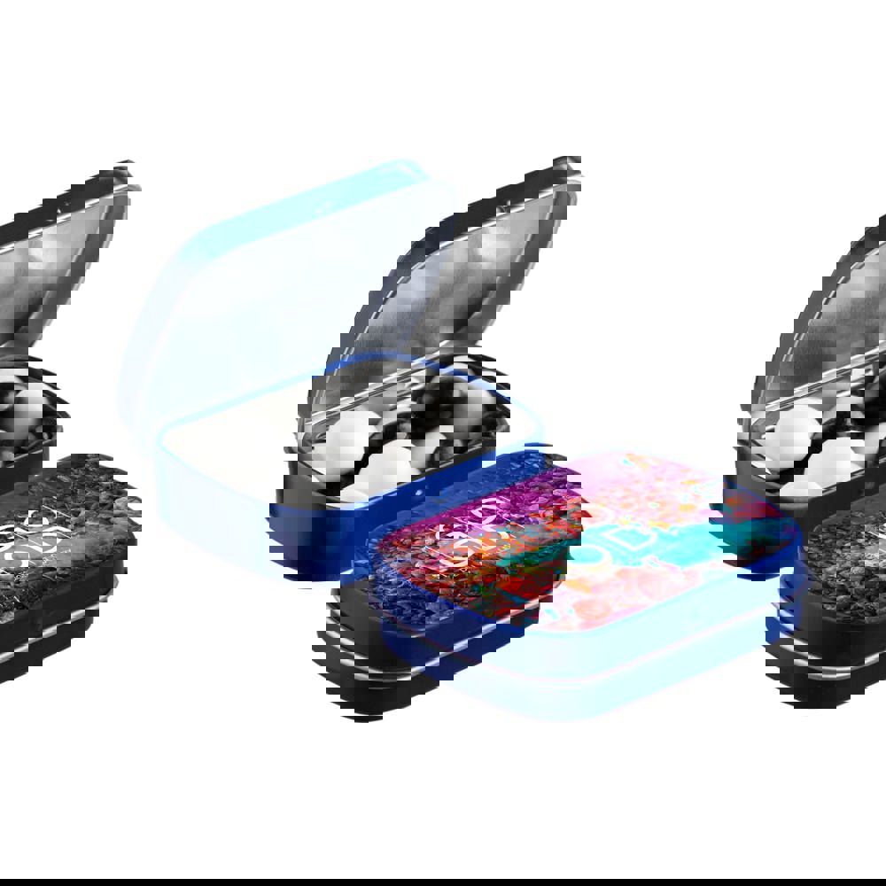 Mini scharnierblikje met snoep - Blauw