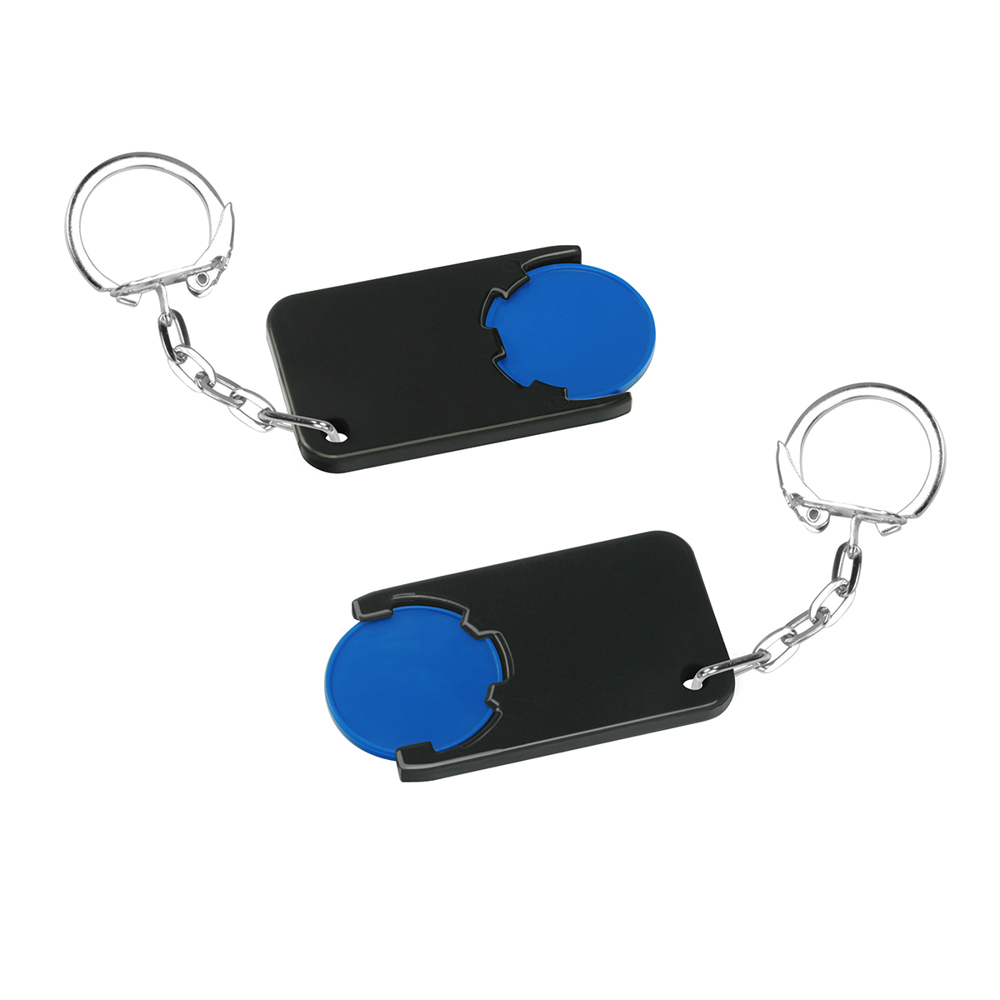 Chiphouder met winkelwagenmuntje 1€ "Beta" - blauw/zwart