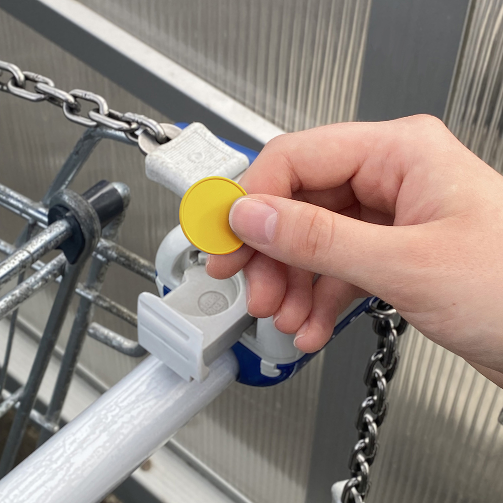 Chiphouder met winkelwagenmuntje 1€ "Alpha"