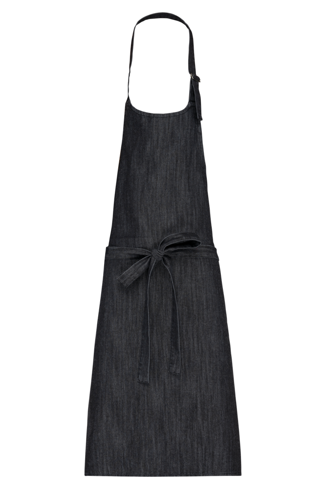K895 - Katoenen schort zonder zak - Black Denim