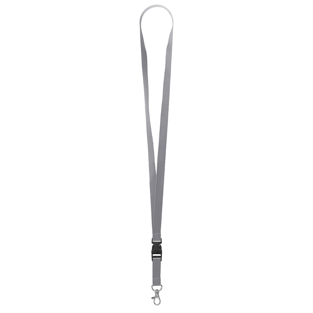 Keycord "standaard", breedte 15 mm - donkergrijs