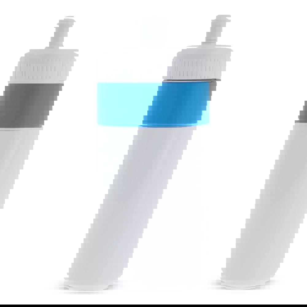 Sportbidon met rand 500ml - Wit / Lichtblauw