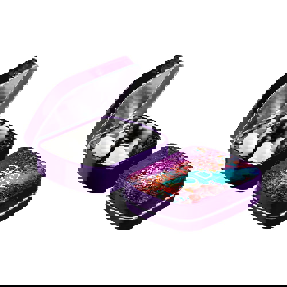 Mini scharnierblikje met snoep - Paars