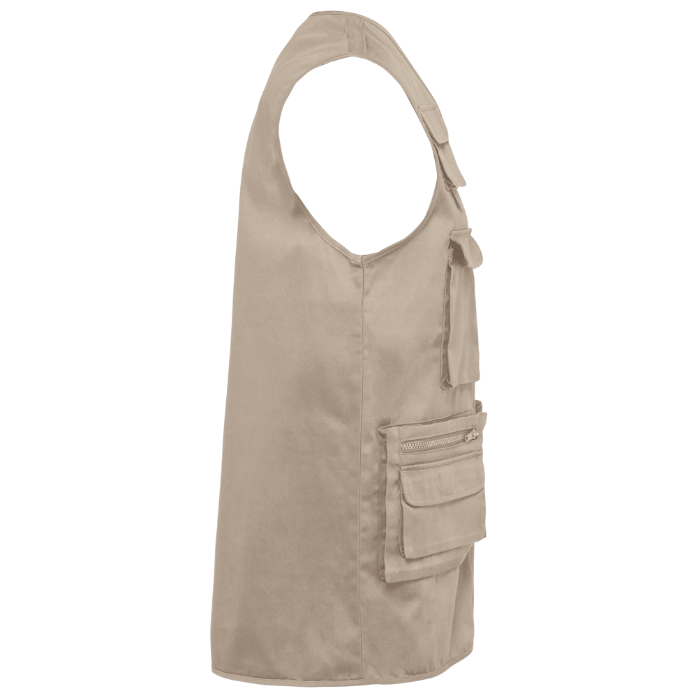WK609 - Gevoerde unisex bodywarmer van polykatoen multizakken