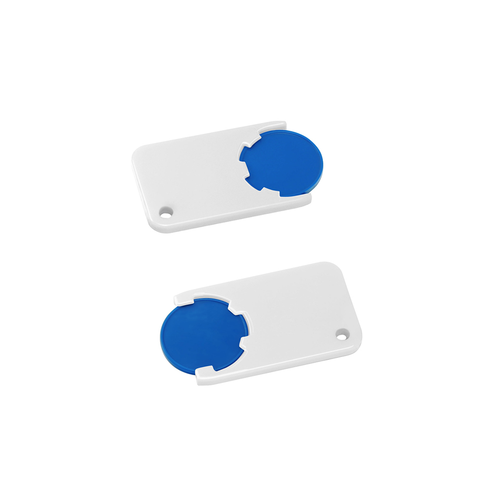 Chiphouder met winkelwagenmuntje 1€ "Beta" - blauw/wit