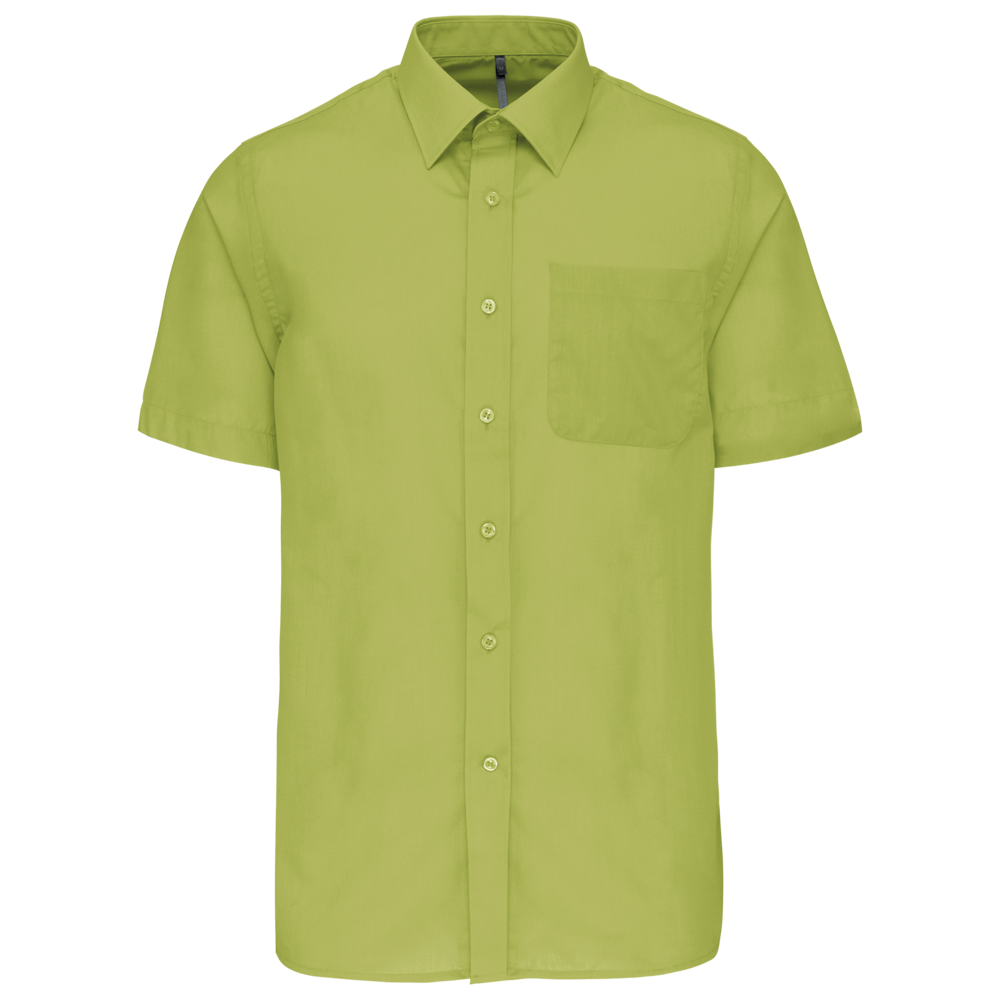 - Overhemd in onderhoudsvriendelijk polykatoen-popeline korte mouwen heren - Burnt Lime