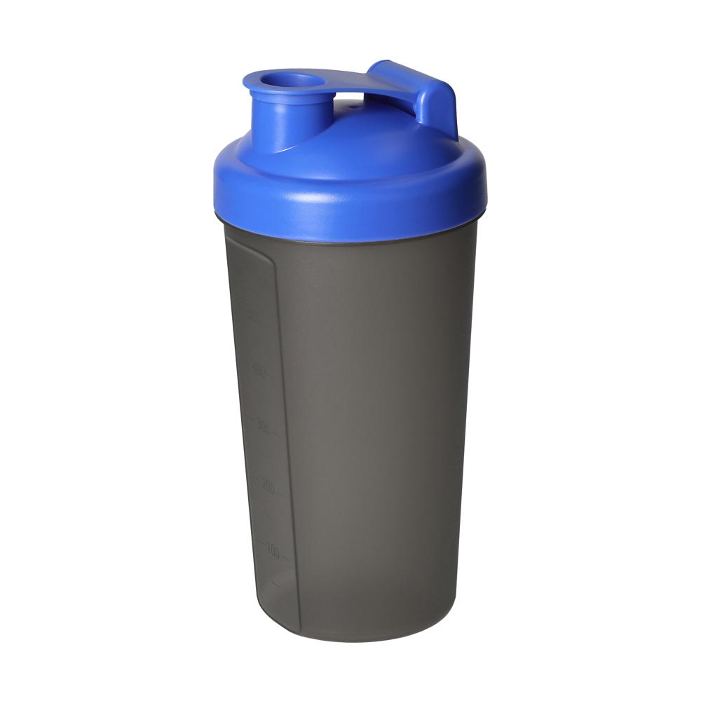 Shaker "Proteïne", 0,60 l - standaard blauw PP/doorschijnend grijs