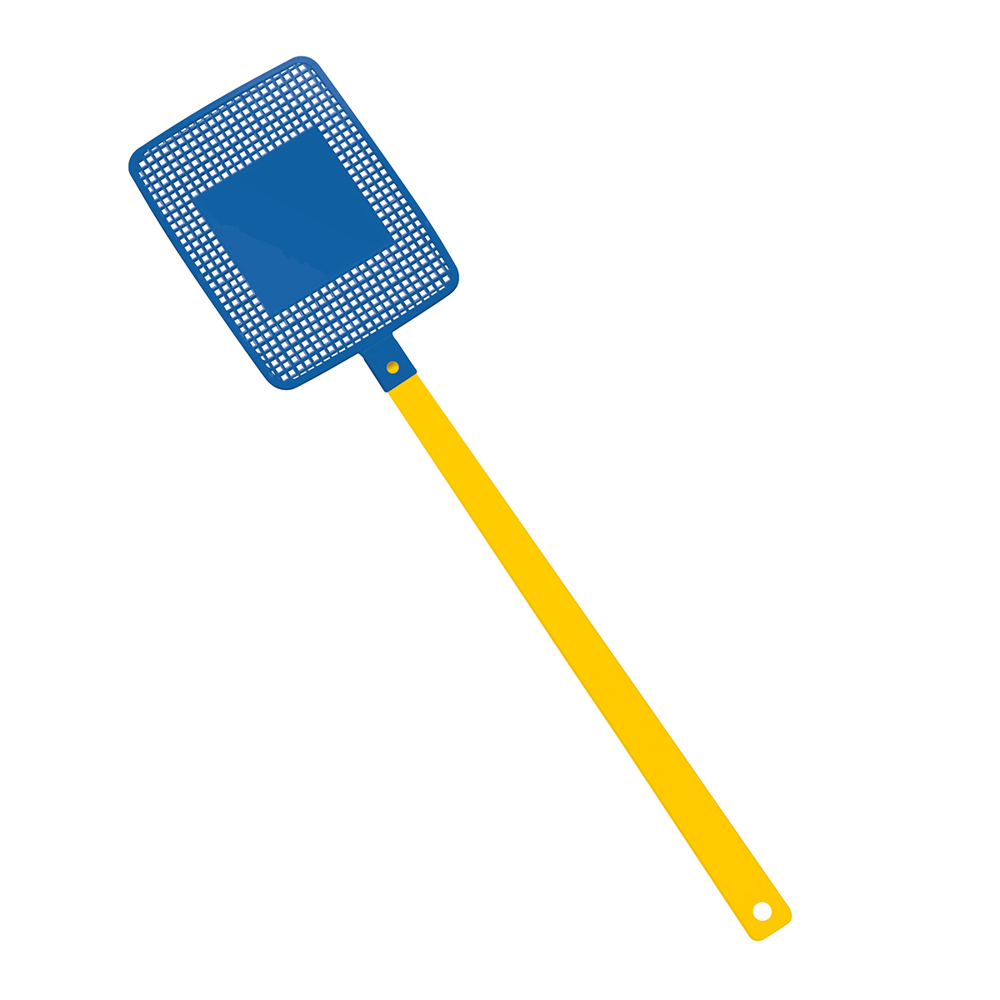 Vliegenmepper "vierkant" - geel/blauw