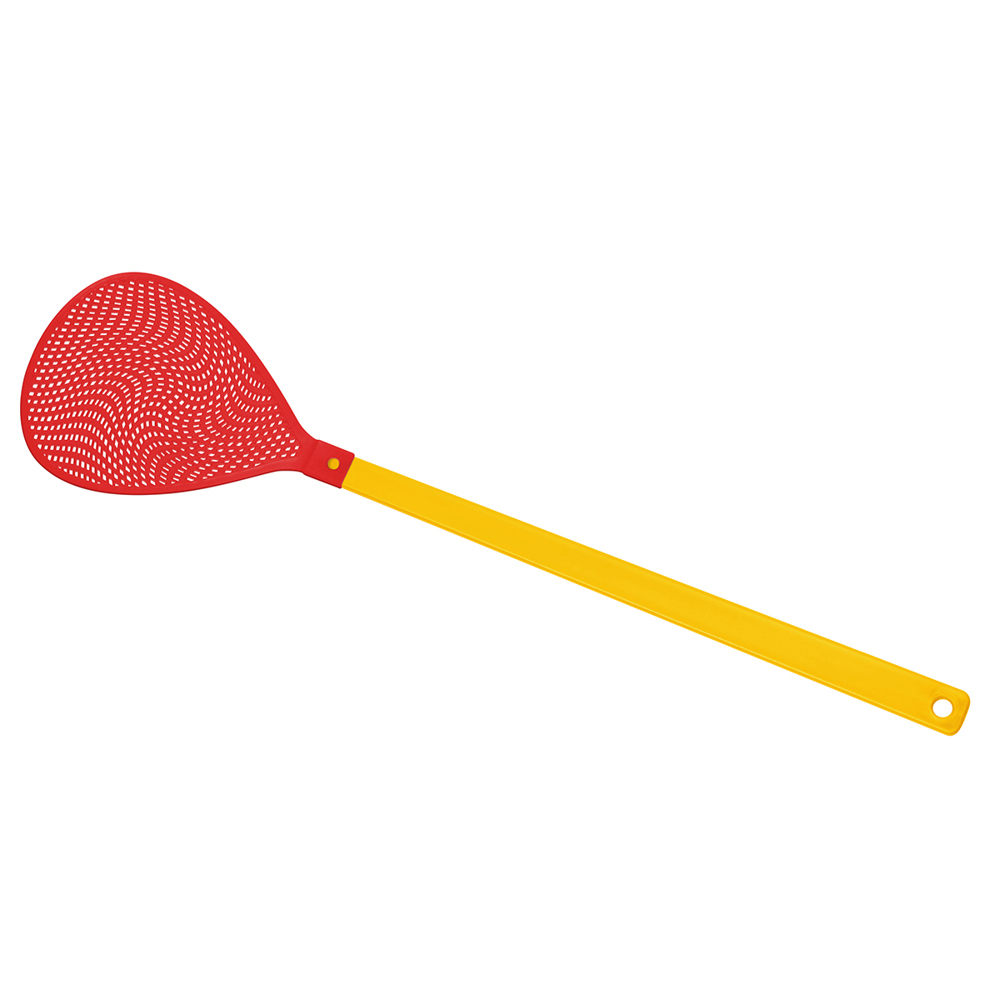Vliegenmepper "ovaal" - geel/rood