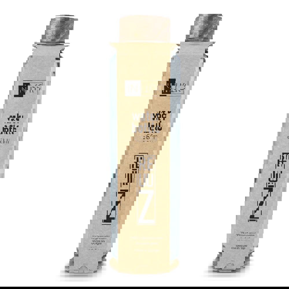 InSideOut Gerecyclede glazen Waterfles ReuuZ met houten dop 650 ml