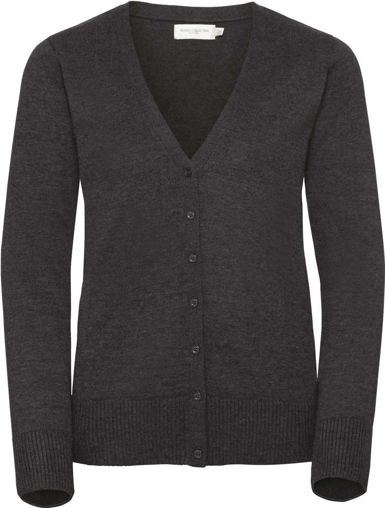 RU715F - Ladies' gebreid vest met V-hals - Charcoal Marl
