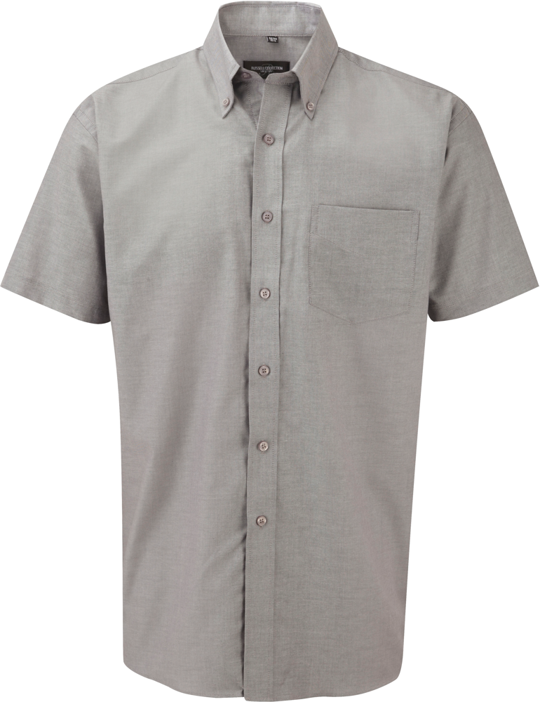 RU933M - Men's Short Sleeve Easy Care Oxford Shirt - Silver