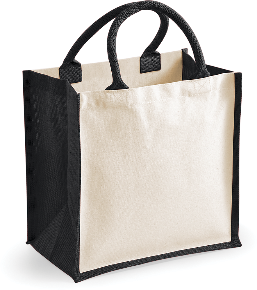 W421 - Printers' midi jute tote - Black