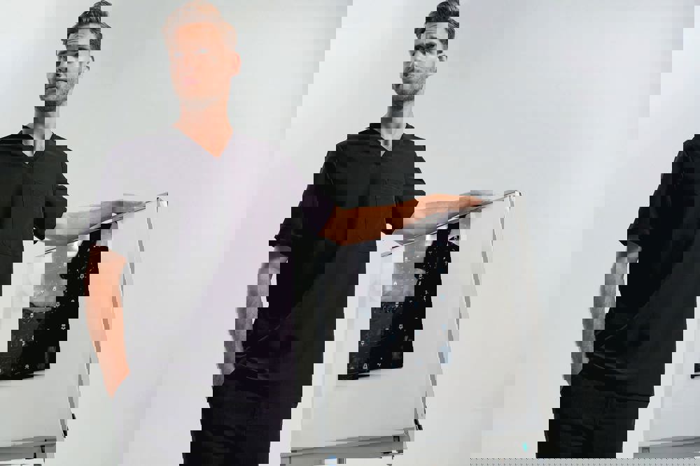 NN200 - Stretch tuniek met korte mouwen voor heren