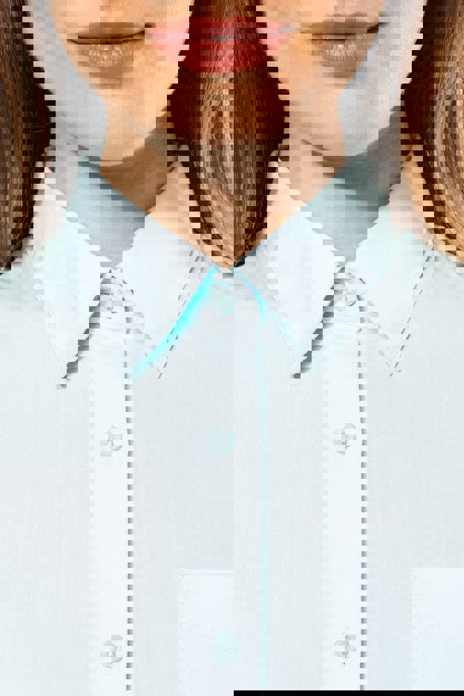 K548C - Overhemd in onderhoudsvriendelijk polykatoen-popeline korte mouwen dames