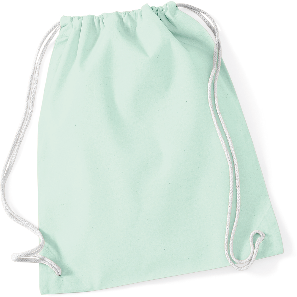 - Katoenen gymtas - Pastel Mint / White